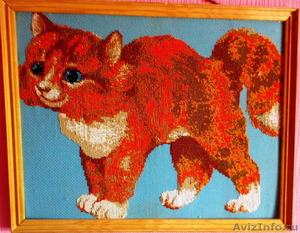Картина вышитая "Рыжий кот" - Изображение #1, Объявление #114765